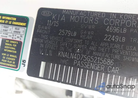 2016 Kia Cadenza Premium from USA, damaged, VIN KNALN4D75G5215686